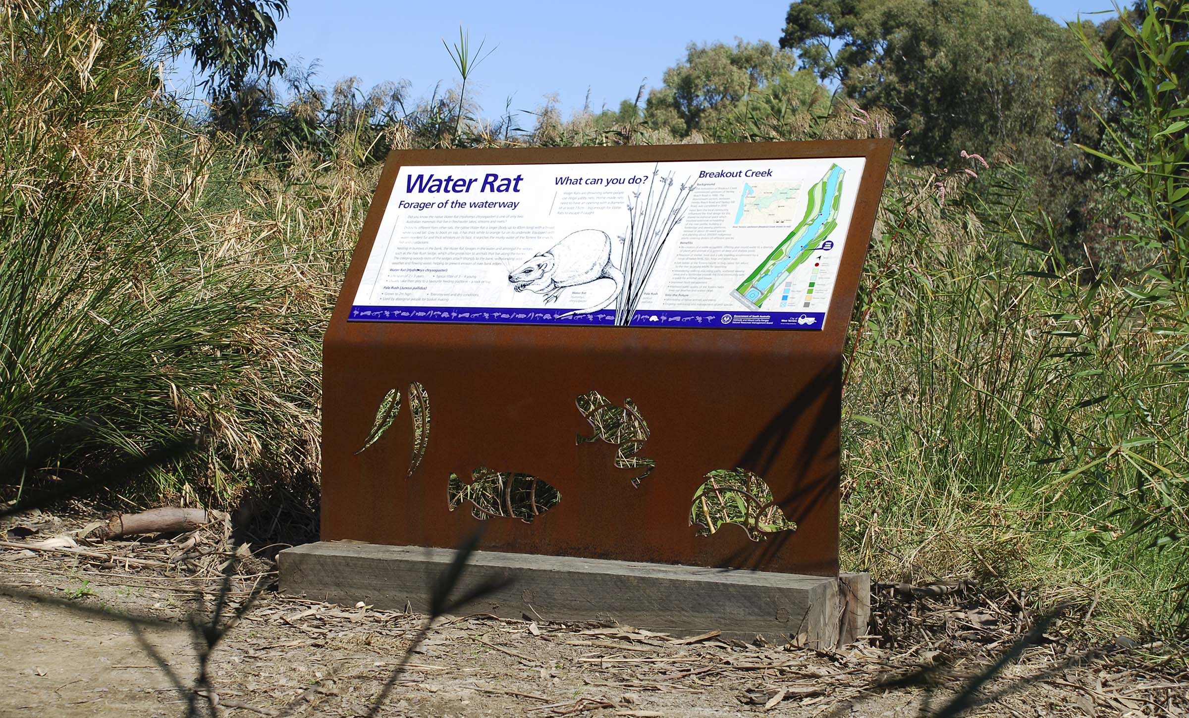 NRM Breakout Creek Signage 02 NRM Board Breakout Creek Interpretive Signage